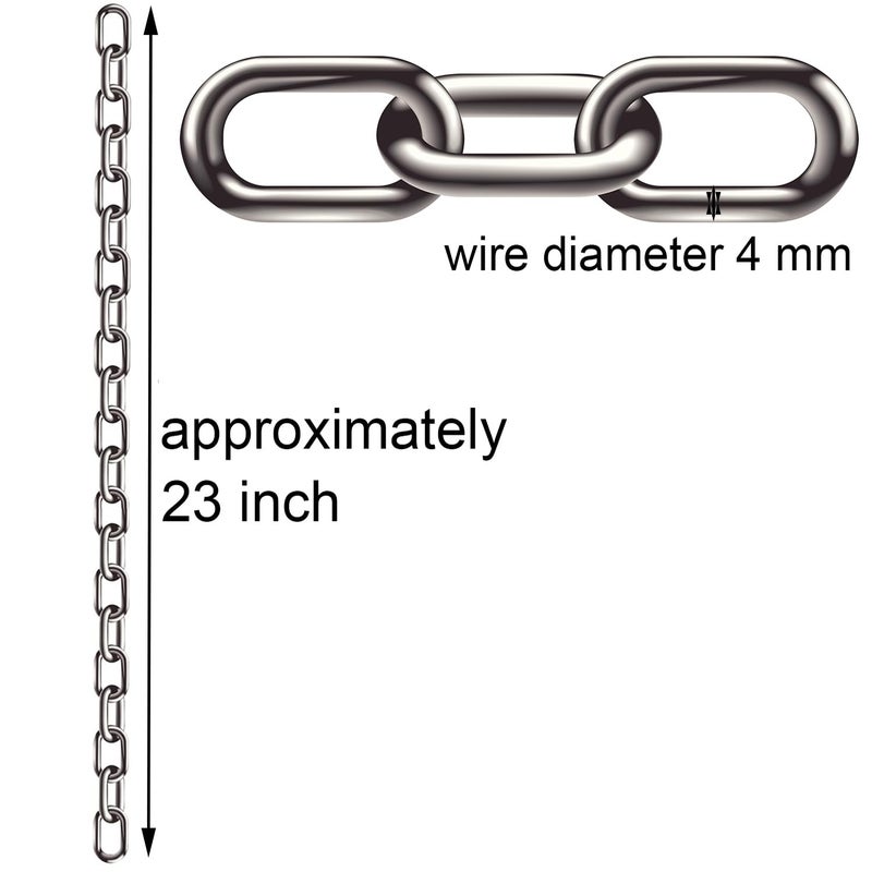 Axe Sickle 2 Pcs 5/32 x 23 Inch Link Chain 304 Stainless Steel Coil Chain for Transport Tie Down Binder Chain Pulling Towing Hanging, Home, Camping, Pet Towing, 4mm - Image 4